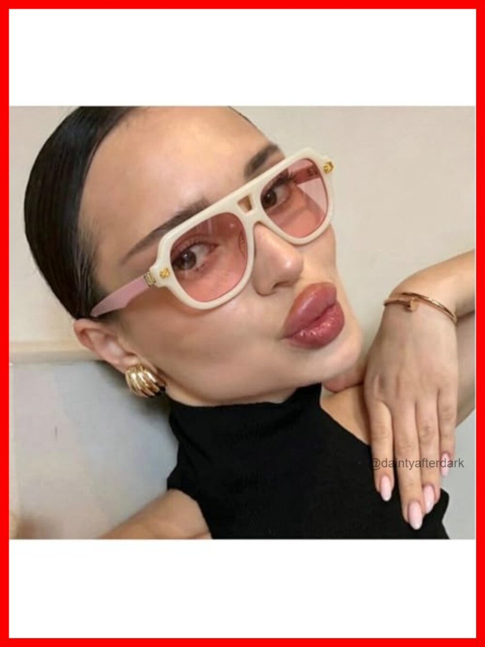 Retro Double Bridge Pilot Sunglasses with Gradient Clear Lens UV400 - Picture 4 of 6